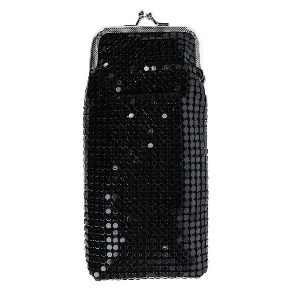 CTM Women's Mesh Cigarette Case with Lighter Pocket and Kiss Lock Closure